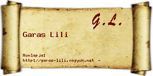 Garas Lili névjegykártya